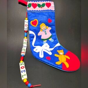 Vintage Joy Peace Noel Stocking
